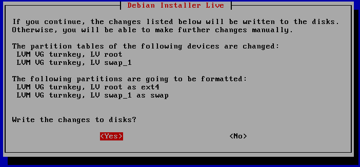 Confirm the changes to disk Confirm the changes to disk